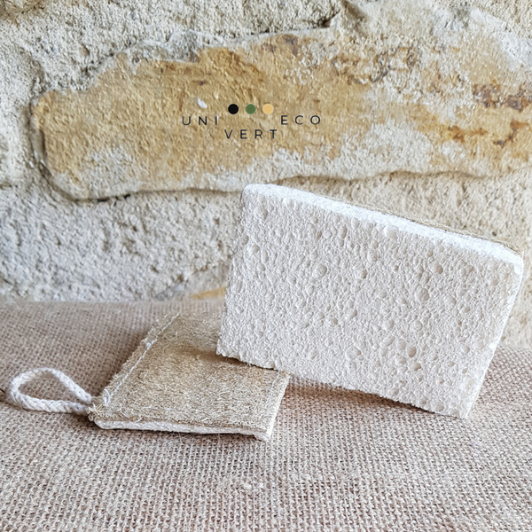 Alternative écologique ,ces éponges naturelles lavables et réutilisables sont parfaite pour une transition éco-responsable. Loofah et cellulose de bois matériaux compostables bons pour la planète