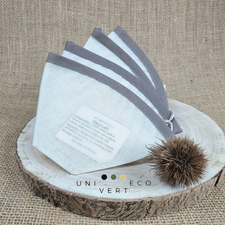 UNIVERTECO et les filtres à café lavables de chez AR'MANUELL fabriqués en Sarthe. liserés vert, brun, camel et fleuri.  Ils sont composés de 100% de coton toile à beurre certifiée contact alimentaire et pour le liseré 100% coton oeko-tex 100..    Glissez dans votre cafetière, votre filtre durable et réutilisable pour profiter au plus vite de cette superbe astuce zéro déchet  .  grande qualité et leur résistance, durent  1 an ! facile d'entretien : après chaque utilisation, lavage  à la main et au savon